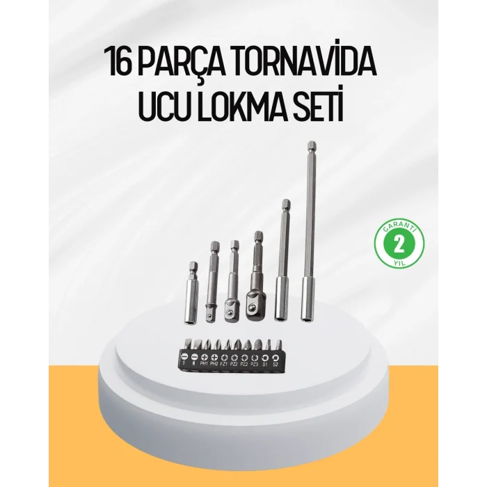 BUĞZ Ergonomik 16 Parça Bits Tornavida Uç ve Adaptör Seti