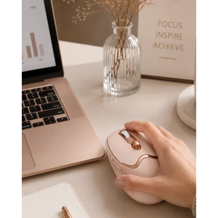BUĞZ Ergonomik Tasarımlı Kablosuz Mouse Bluetooth ve USB Alıcılı
