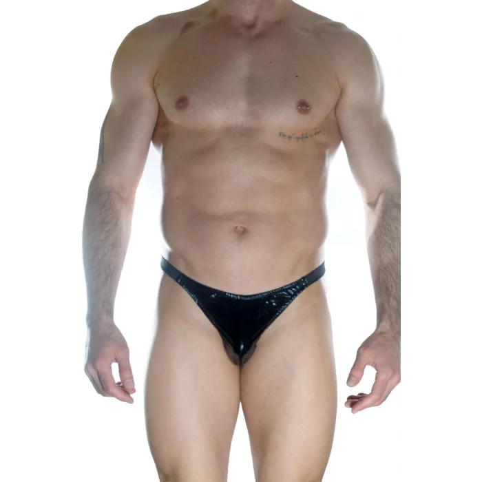 BUĞZ Erkek Arkası Büzgülü Siyah Lame Brazillian Slip