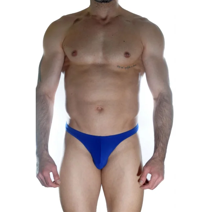 BUĞZ Erkek Arkası Metalli Mavi Tanga Çamaşır