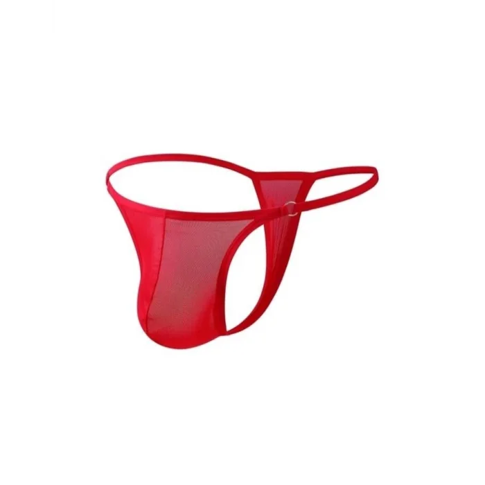 BUĞZ Erkek Kırmızı Transparan Tanga İç Giyim