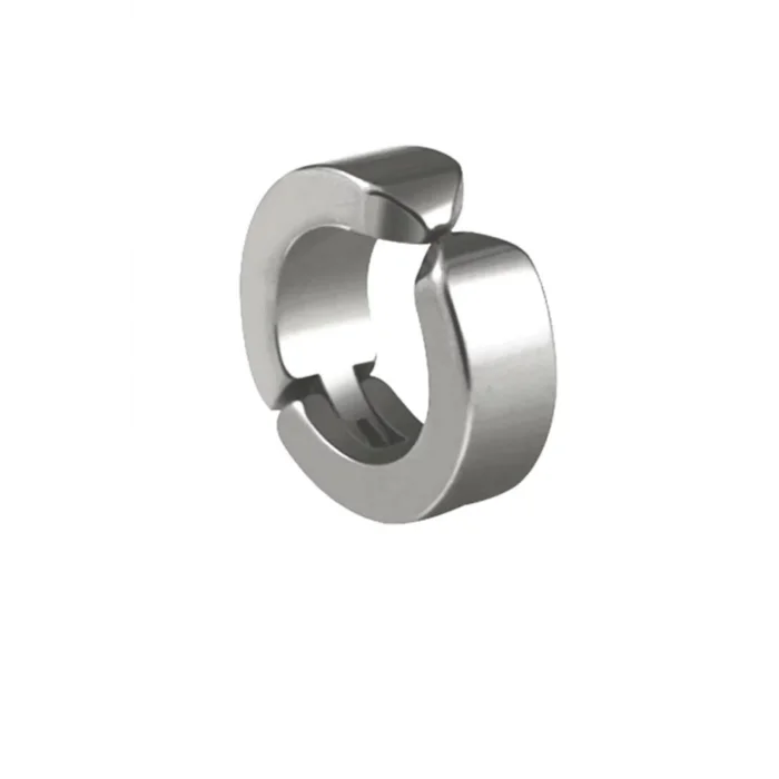 BUĞZ Erkek Küpesi - 1 Adet Çelik Kıstırmalı Küpe Paslanmaz Atmaz Çelik Gümüş Renk Küpe