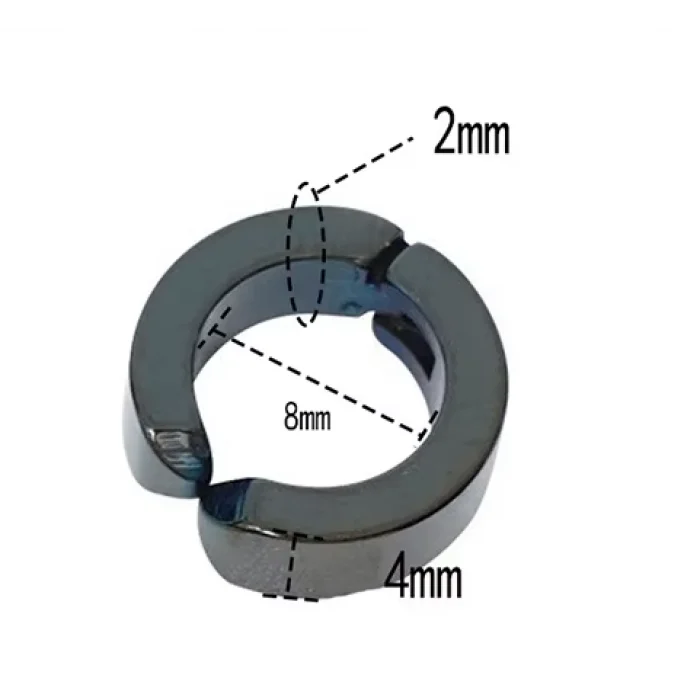 BUĞZ Erkek Küpesi - 1 Adet Siyah Çelik Kıstırmalı Küpe Paslanmaz Atmaz Çelik Siyah Küpe
