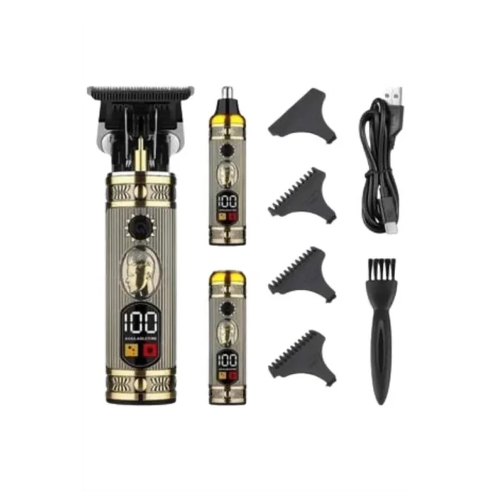  Erkeklere Özel 3 Başlıklı Tıraş Makinesi Saç Sakal Ense Kulak Tıraşına Uygun