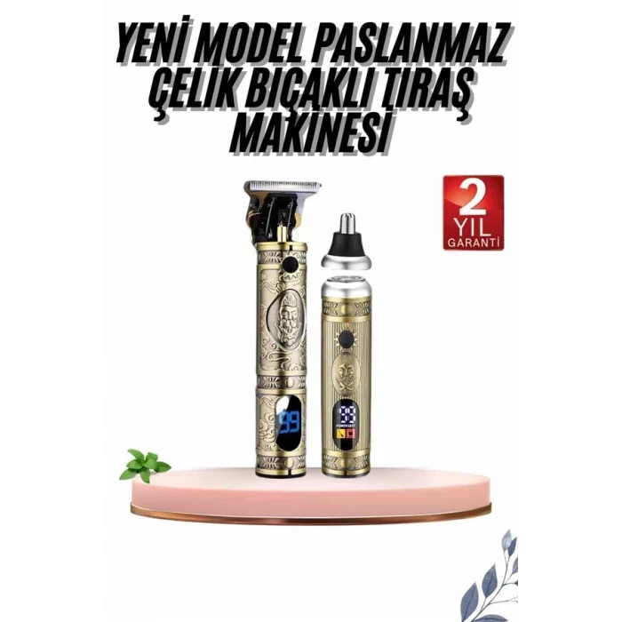  Erkeklere Özel 3 Başlıklı Tıraş Makinesi Saç Sakal Ense Kulak Tıraşına Uygun