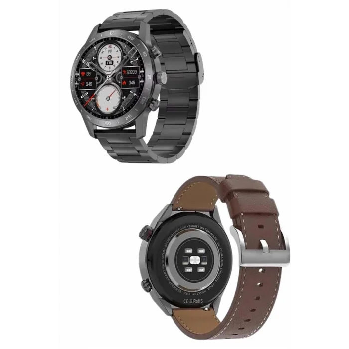  Erkeklere Özel Akıllı Saat Çelik Kordon Bluetooth Bağlantılı İOS ve Android Uyumlu