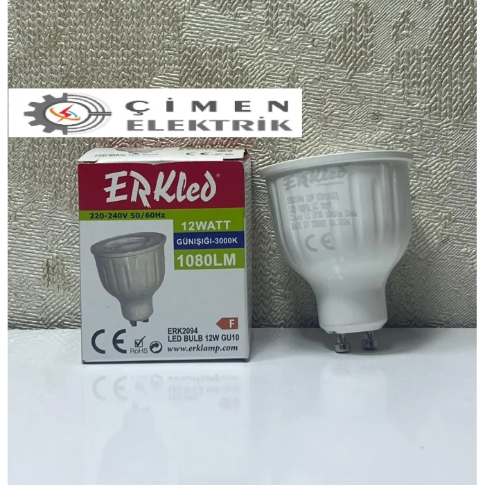  ERKLED ERK 2094 GU10 Lensli Ampül 12W 3000K Gün Işığı