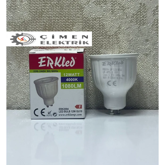  ERKLED ERK 2094 GU10 Lensli Ampül 12W 4000K Ilık Beyaz