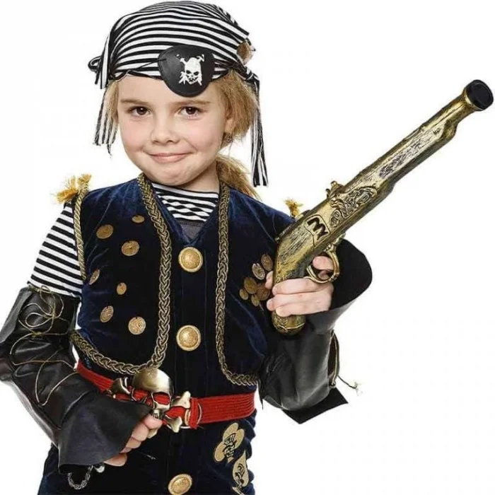 BUĞZ Eskitilmiş Desenli Plastik Oyuncak Korsan Tabancası 40 cm