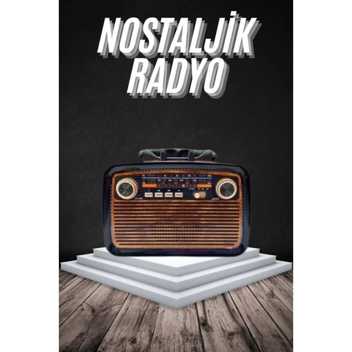  Eskitme Nostalji Tasarımlı Bluetoothlu Nostalji Radyo Ahşap Nostaljik Görünümlü