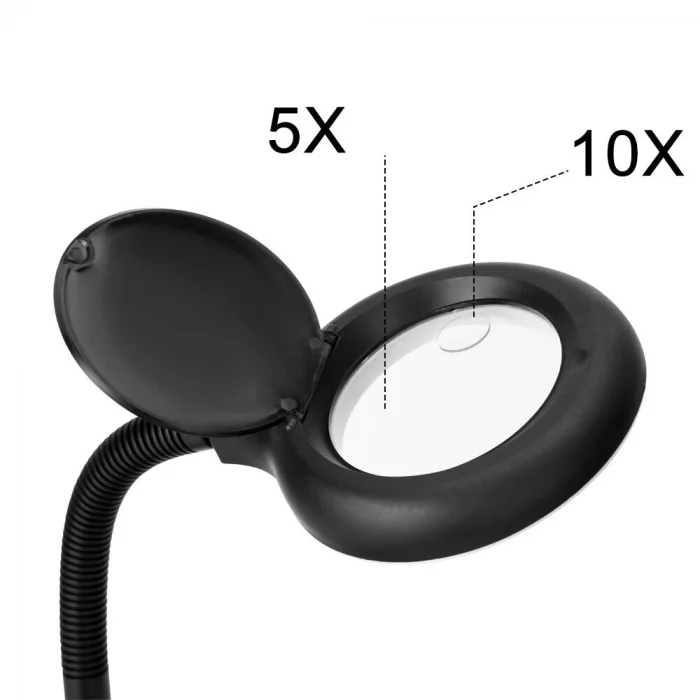 BUĞZ Esnek 5x /10x,40 Led Işıklı Büyüteç ,lamba  Büyüteç Okuma, Çalışma Lehim Masa Lambası A808 - BUĞZ