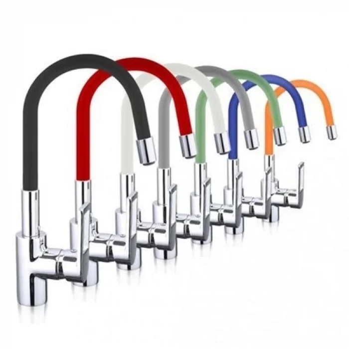  Esnek Kıvrılabilir Renkli Silikon Oynar Başlıklı Musluk Bataryası Başlığı Kubar