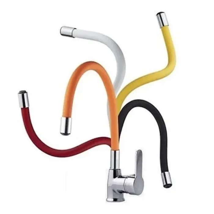  Esnek Kıvrılabilir Renkli Silikon Oynar Başlıklı Musluk Bataryası Başlığı Kubar