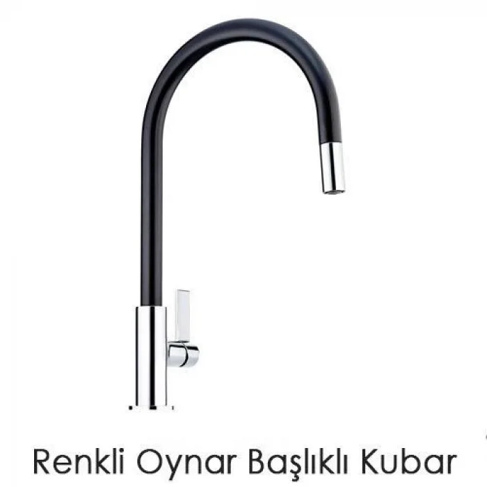 BUĞZ Esnek Kıvrılabilir Renkli Silikon Oynar Başlıklı Musluk Bataryası Başlığı Kubar