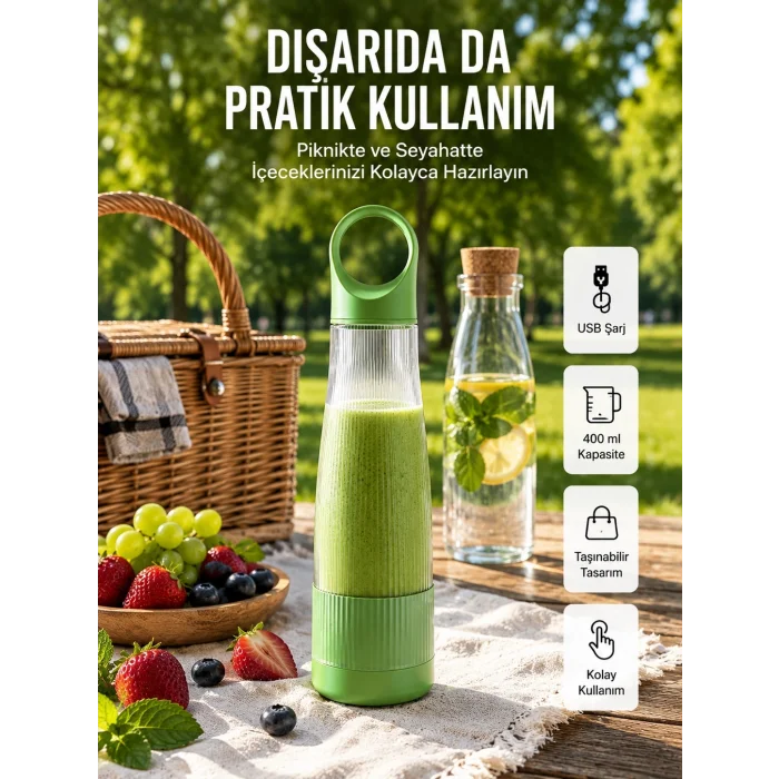 BUĞZ Ev Dışı Kullanıma Uygun Taşınabilir Smoothie Makinesi