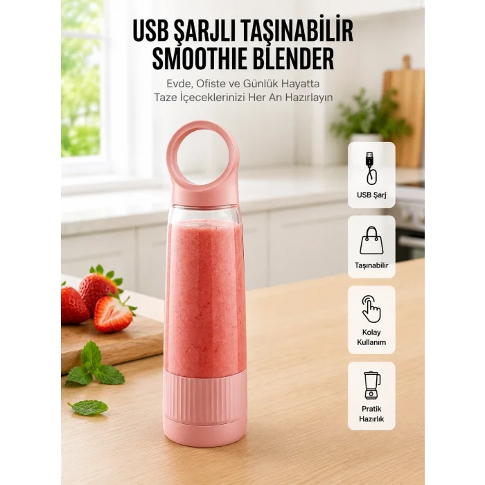 BUĞZ Ev Ofis ve Seyahat İçin Taşınabilir Smoothie Blender