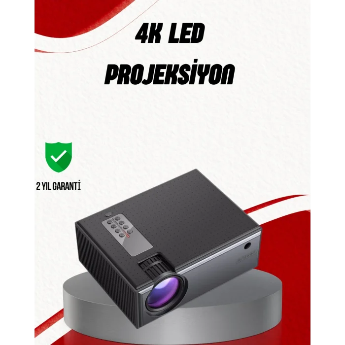 BUĞZ Ev Sineması İçin LED Projeksiyon Cihazı – Gündüz Görünür Parlaklık, Oyun Konsolu Uyumlu