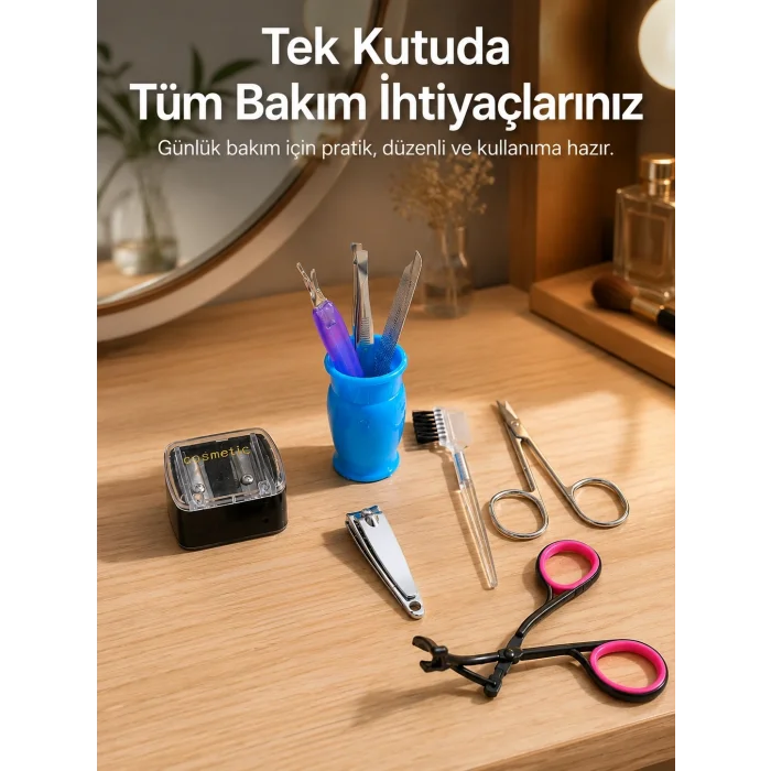 BUĞZ Ev Tipi Manikür Seti Cımbız Tırnak Makası Kaş Makası Bakım Kiti