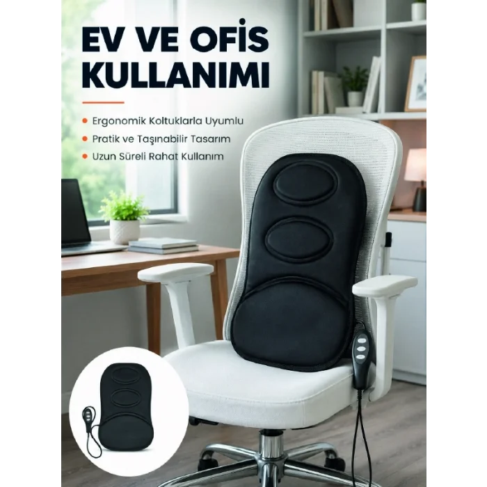 BUĞZ Ev ve Araç İçin Masaj Minderi Modlu Isıtmalı Titreşimli Koltuk Masaj Pedi
