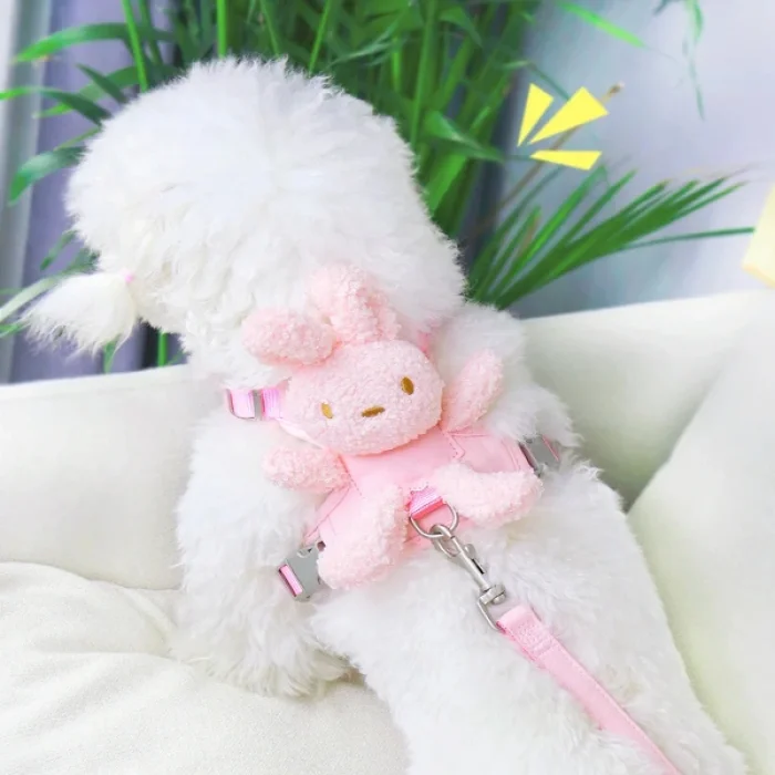 BUĞZ Evcil Hayvan Peluş Ayıcıklı Göğüs Gezdirme Tasması Set