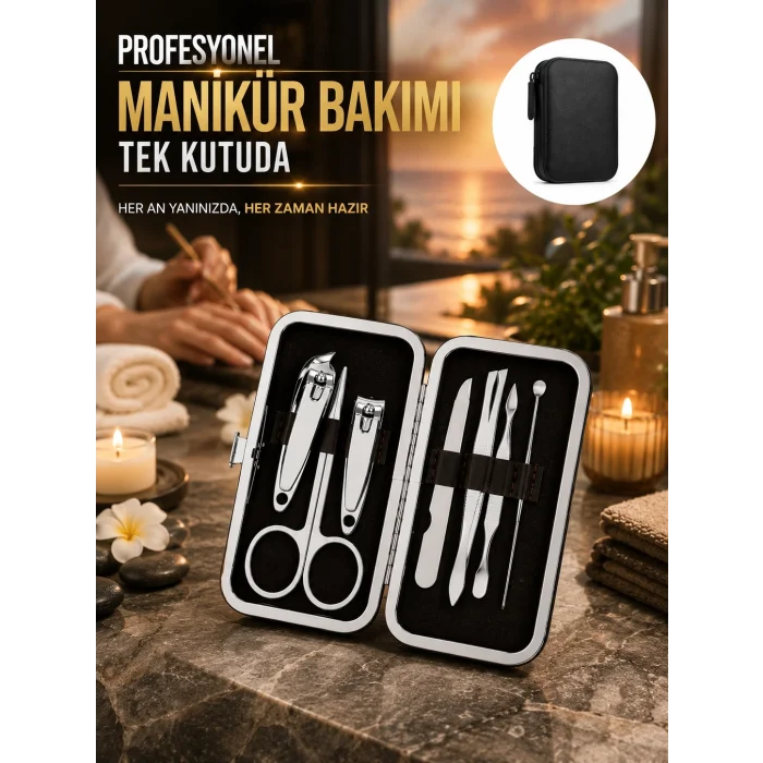BUĞZ Evde Profesyonel Tırnak Bakımı İçin 7 Parça Premium Bakım Seti
