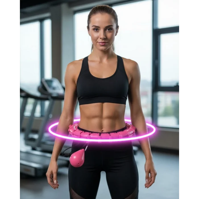 BUĞZ Evde Spor İçin Akıllı Hula Hoop Çemberi Bel İnceltici Mor