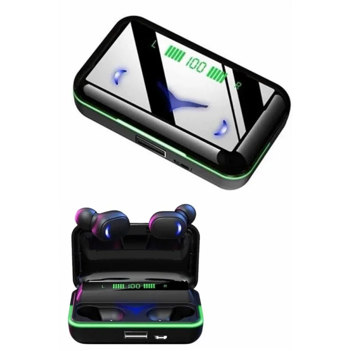 BUĞZ Extra Bass Kablosuz Kulaklık Işıklı Bluetooth Kulaklık Powerbank Özellikli - BUĞZ