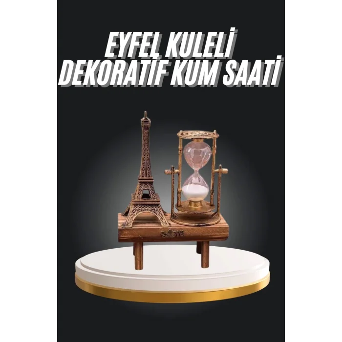 BUĞZ Eyfel Kuleli Kum Saati Dekoratif Hediyelik Eşya Retro Eyfel Kulesi