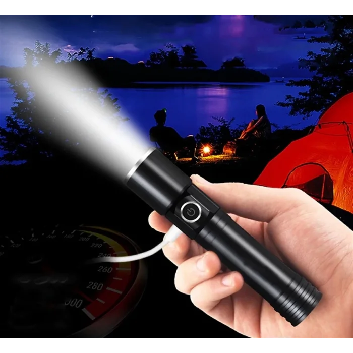 BUĞZ F-90 Aluminyum Kaplama Mıknatıslı Şarjlı El Feneri