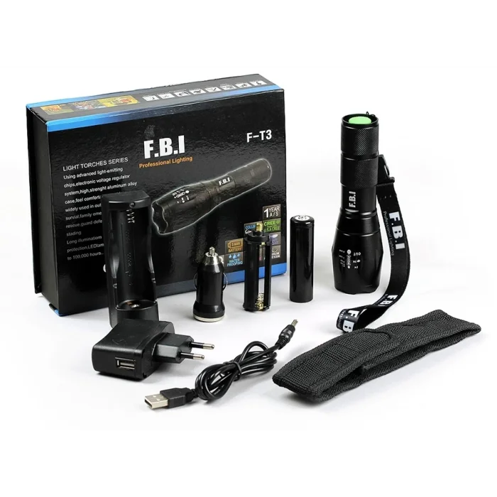 BUĞZ F-t3 Su Geçirmez Alüminyum Oksidiyon Şarjlı El Feneri