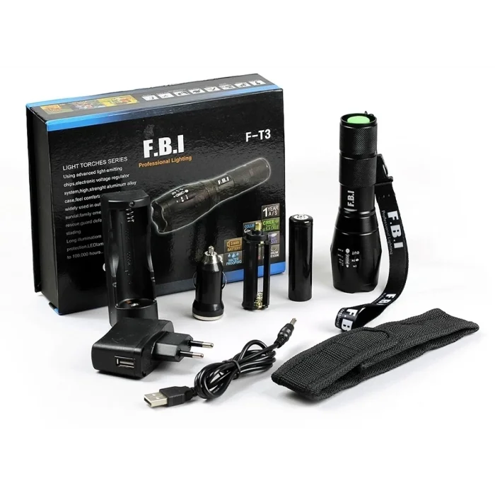 BUĞZ F-t3 Su Geçirmez Alüminyum Oksidiyon Şarjlı El Feneri