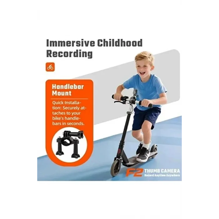 BUĞZ F2 2k 1080p Parmak Kamera 130° Geniş Açı Ips Ekranlı 25g Mini Taşınabilir Cep Kamerası Siyah - BUĞZ