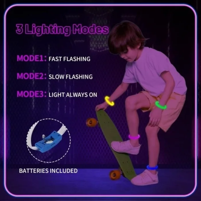  Festival & Parti LED Bileklik 3 Farklı Mod Işıklı 1 Adet