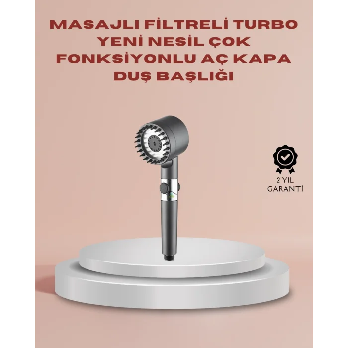 BUĞZ Filtreli Masaj Özellikli Duş Başlığı Aç Kapa Tuşlu