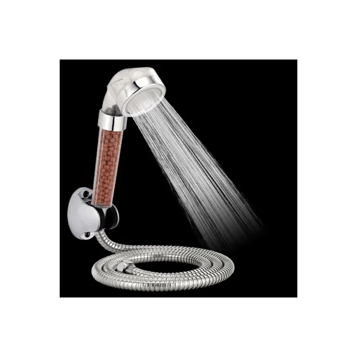  Filtreli Ve Su Tasarruflu Arıtmalı Duş Başlığı Seti Boncuklu Başlık Hortum Ve Mafsal Set