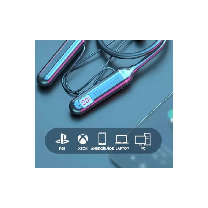  Fitness Tutkunu Boyundan Askılı Bluetooth Kulaklık 130 Saat Çalma Süresi