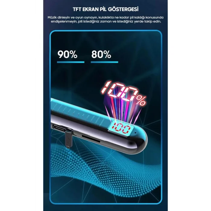  Fitness Tutkunu Boyundan Askılı Bluetooth Kulaklık 130 Saat Çalma Süresi