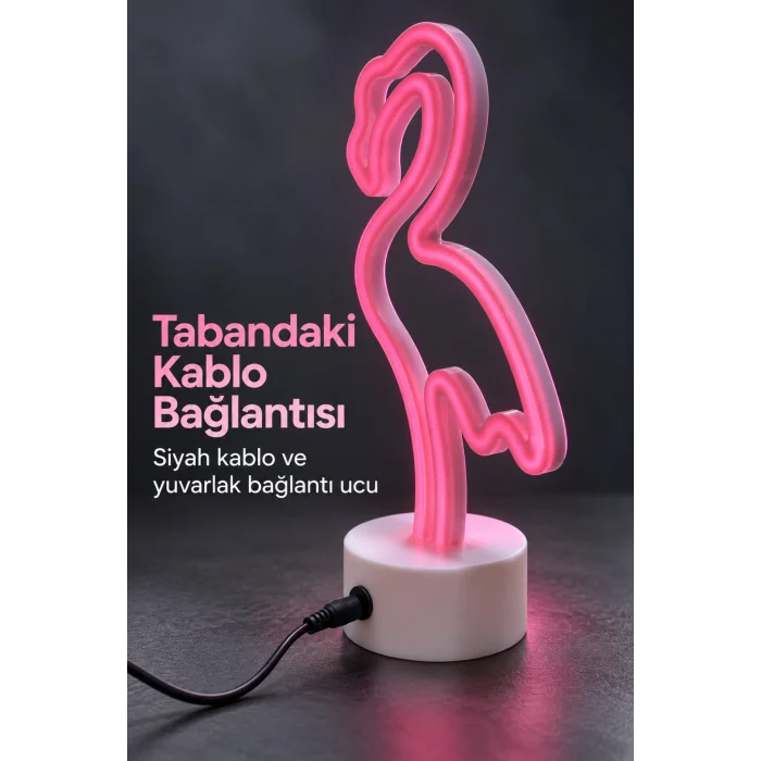 BUĞZ Flamingo LED Lamba Pembe Işıklı USB ve Pilli - BUĞZ