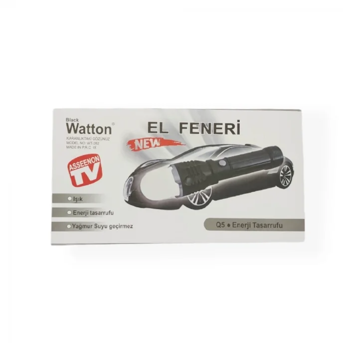 BUĞZ Flaşörlü Uzun Mesafeli Şarjlı Pilli Mıknatıslı El Feneri  Wt-282