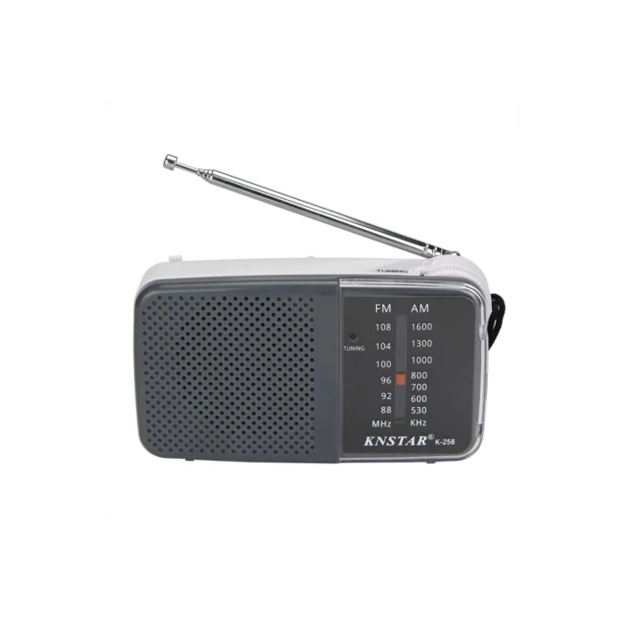 BUĞZ FM-AM pilli cep radyosu gri renk, kulaklık girişli, bluetooth yok, 2 yıl garantili