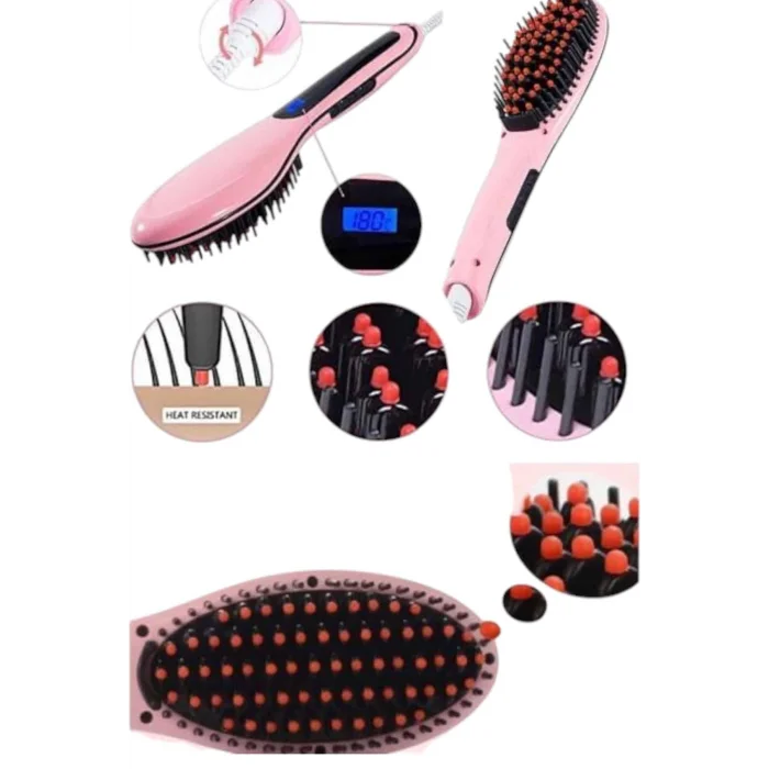 BUĞZ Fön Etkili Saç Düzleştirici Tarak Yıpranma Karşıtı Döner Kablo Isı Ayarlı - BUĞZ