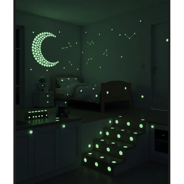 BUĞZ Fosforlu Etiket Karanlıkta Işık Veren Yıldız Tozu Etiketleri