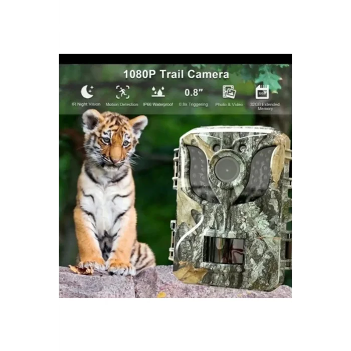 BUĞZ Fotokapan Kamera 16mp Full Hd 1080p Gece Görüşlü 2 Inç Lcd Ekran Su Geçirmez