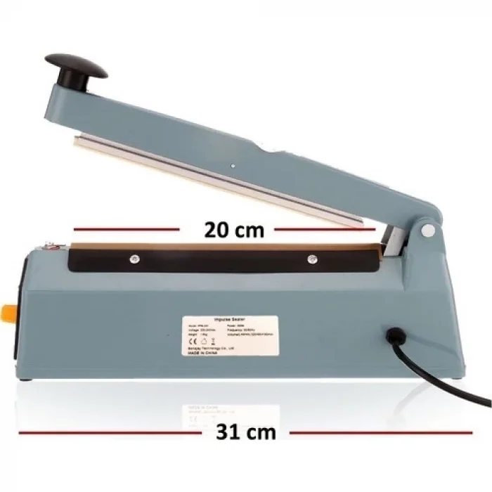  Fs-200 Metal Gövdeli Kullanımı Kolay Poşet Ağzı Kapama Yapıştırma Makinası (20cm) Impulse