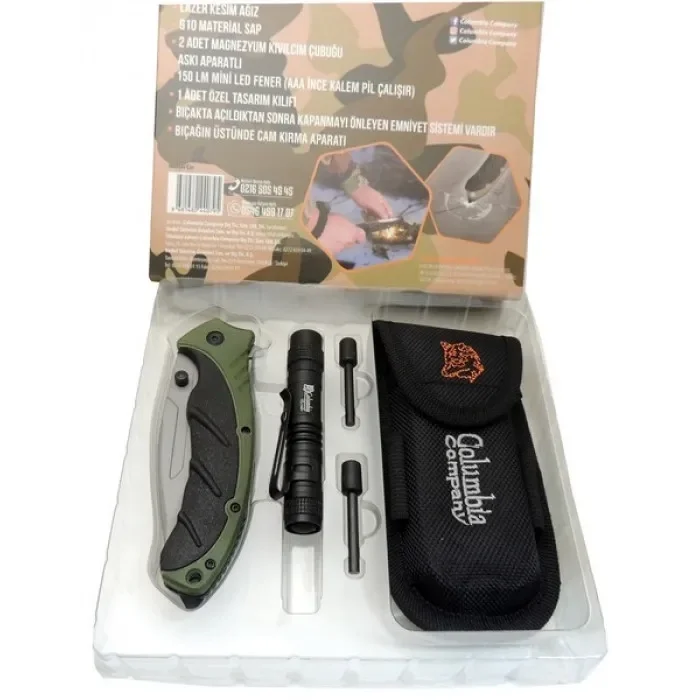 BUĞZ Fst-3070-b Kamp Çakısı Fenerli Grn. 21,5 Cm Manuel, Kemerlikli