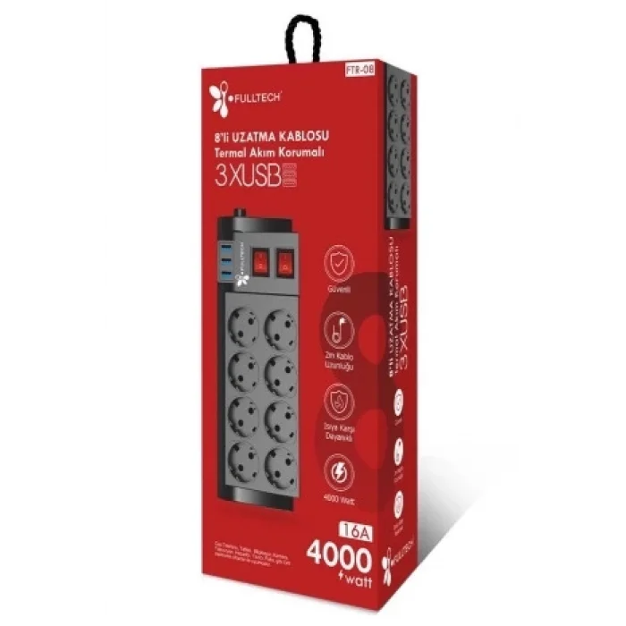 BUĞZ Ftr-08 8’li Termal Akım Korumalı Priz