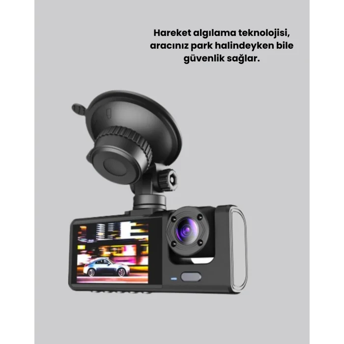 BUĞZ Full HD Araç Kamerası  Çift Yönlü Kayıt ve Darbe Sensörü