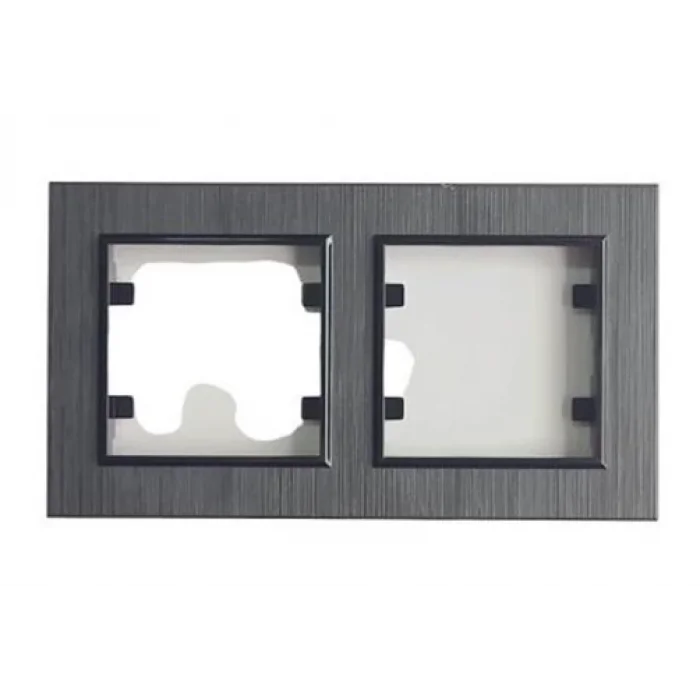  Füme 2 Li Çerçeve - Priz ve Anahtar İçin Uyumlu Çerçeve