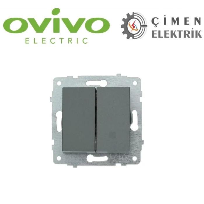  Füme Komutatör Çerçevesiz Grano - Priz ve Anahtar İçin Uyumlu Çerçeve