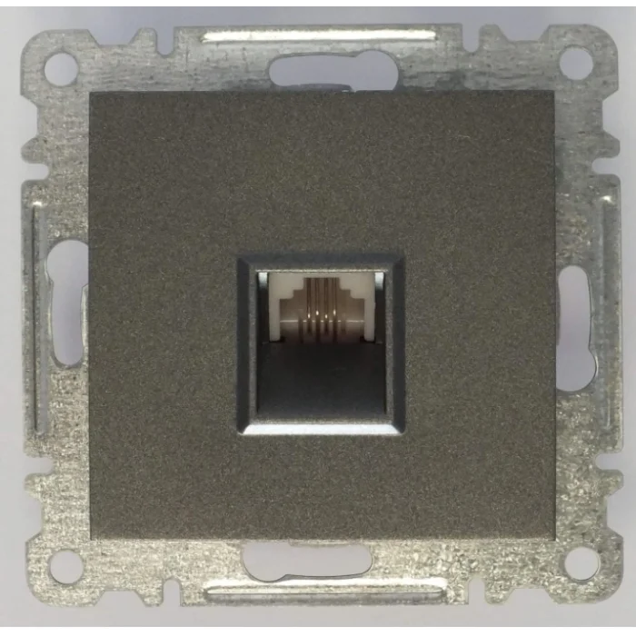  Füme Telefon Prizi Nümeris Çerçevesiz - Priz ve Anahtar İçin Uyumlu Çerçeve